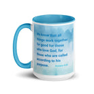 Rom 8:28 - Bible Verse, together for good White Ceramic Mug with Color Inside