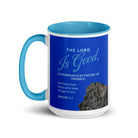 Nahum 1:7 - Bible Verse, The LORD is a stronghold White Ceramic Mug with Color Inside