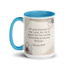 1 Chronicles 16:34 Bible Verse, He is good White Ceramic Mug with Color Inside