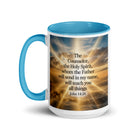 John 14:26 Bible Verse will send White Ceramic Mug with Color Inside