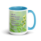 Eph 4:2 - Bible Verse, one another in love White Ceramic Mug with Color Inside
