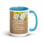 Jer 17:14 - Bible Verse, Heal me, O LORD White Ceramic Mug with Color Inside