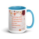 Prov 3:5 - Bible Verse, Trust in the LORD White Ceramic Mug with Color Inside