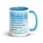 Rom 8:28 - Bible Verse, together for good White Ceramic Mug with Color Inside