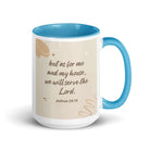 Joshua 24:15 Bible Verse, will serve White Ceramic Mug with Color Inside