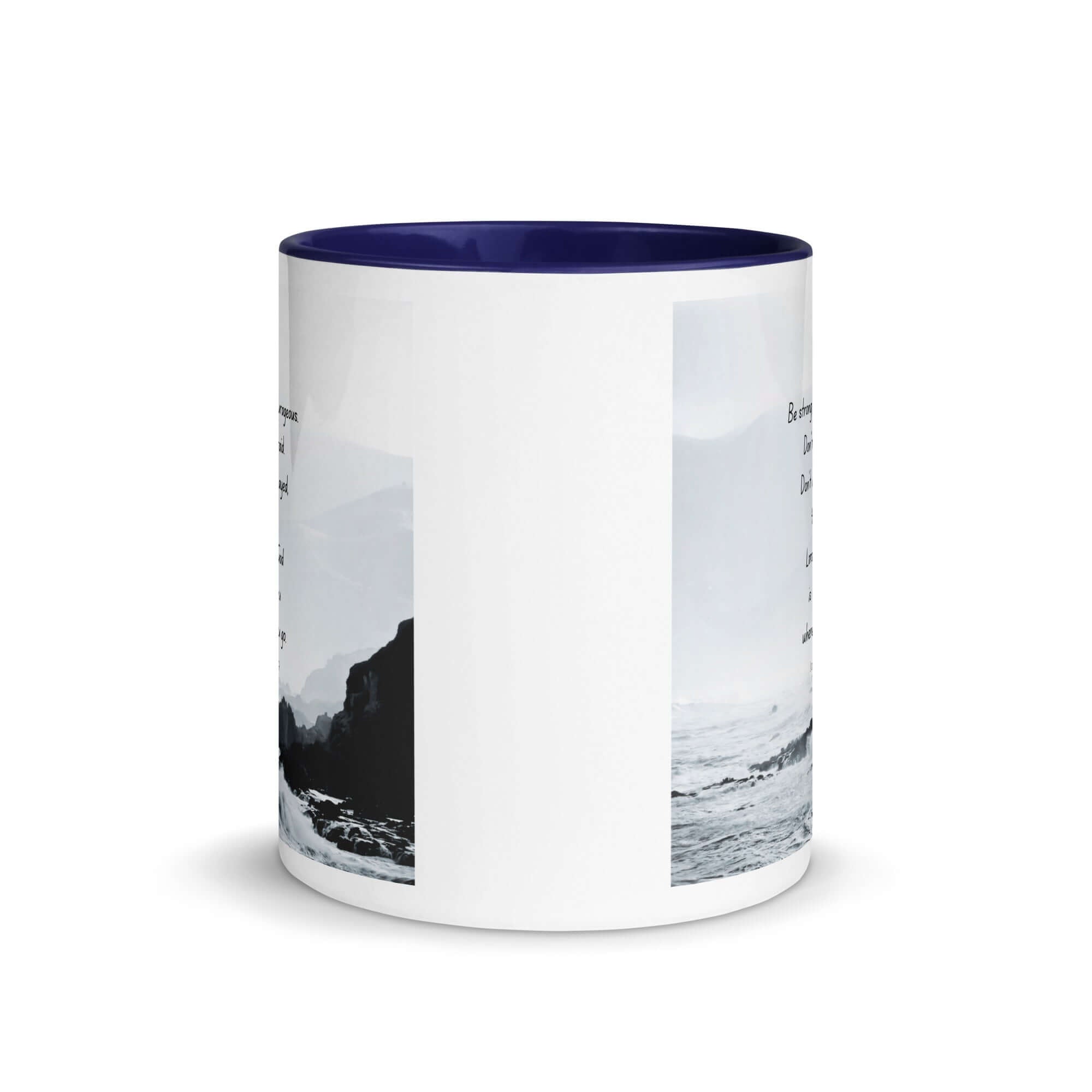 Joshua 1:9 Bible Verse, Do not be afraid White Ceramic Mug with Color Inside