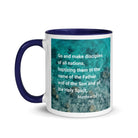 Matt 28:19 - Bible Verse, Make Disciples White Ceramic Mug with Color Inside