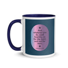 Col 3:23 - Bible Verse, work heartily White Ceramic Mug with Color Inside