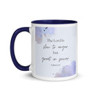 Nahum 1:3 Bible Verse, great in power White Ceramic Mug with Color Inside