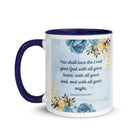 Deuteronomy 6:5 Bible Verse, You shall love White Ceramic Mug with Color Inside