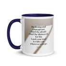 Joshua 1:9 Bible Verse, for the Lord White Ceramic Mug with Color Inside