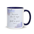 Nahum 1:3 Bible Verse, great in power White Ceramic Mug with Color Inside