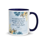 Deuteronomy 6:5 Bible Verse, You shall love White Ceramic Mug with Color Inside