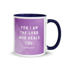 Exodus 15:26 Bible Verse, in his eyes White Ceramic Mug with Color Inside