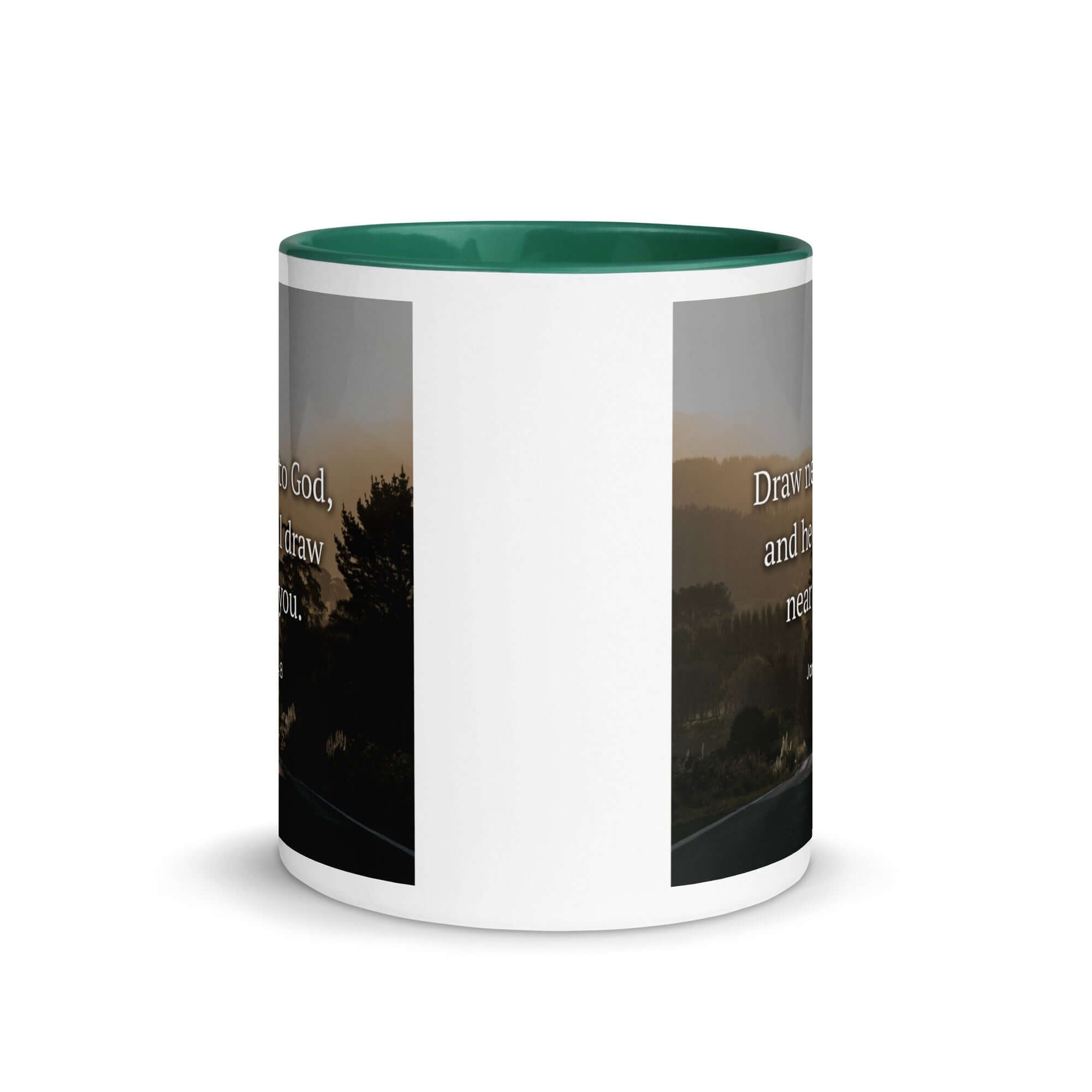 James 4:8 Bible Verse, Cleanse your White Ceramic Mug with Color Inside