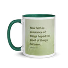 Heb 11:1 - Bible Verse, faith is assurance White Ceramic Mug with Color Inside