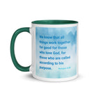 Rom 8:28 - Bible Verse, together for good White Ceramic Mug with Color Inside