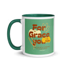 Eph 2:8 - Bible Verse, for by grace White Ceramic Mug with Color Inside