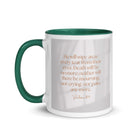 Revelation 21:4 Bible Verse, He will wipe White Ceramic Mug with Color Inside