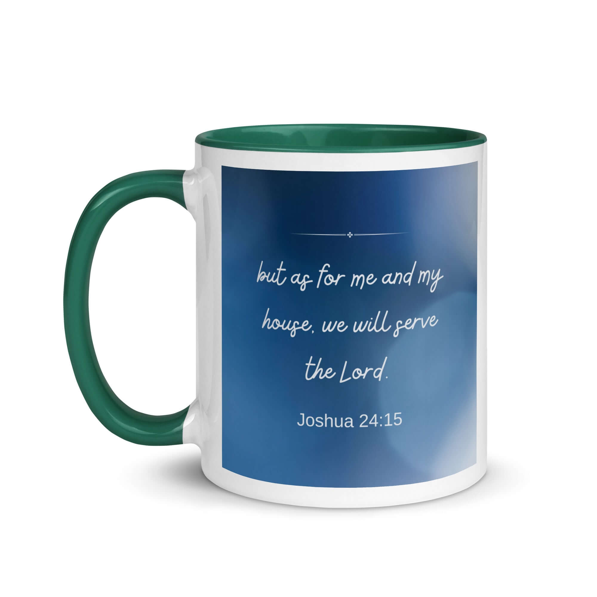 Joshua 24:15 Bible Verse, choose today White Ceramic Mug with Color Inside