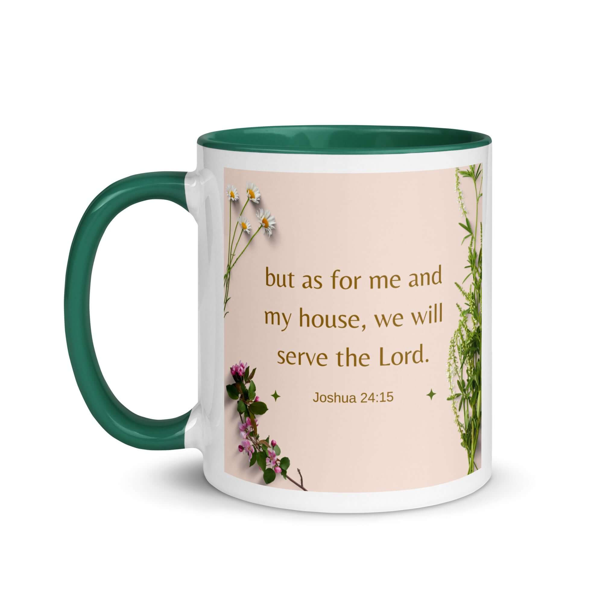 Joshua 24:15 Bible Verse, your fathers White Ceramic Mug with Color Inside