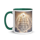 John 14:26 Bible Verse Counselor White Ceramic Mug with Color Inside
