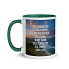 John 14:26 Bible Verse will teach White Ceramic Mug with Color Inside