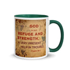 Psalm 46:1 - Bible Verse, God is Our Refuge Mug Color Inside