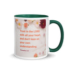 Prov 3:5 - Bible Verse, Trust in the LORD White Ceramic Mug with Color Inside