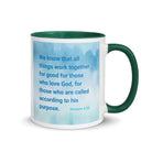 Rom 8:28 - Bible Verse, together for good White Ceramic Mug with Color Inside