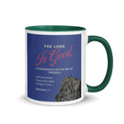 Nahum 1:7 - Bible Verse, The LORD is good White Ceramic Mug with Color Inside