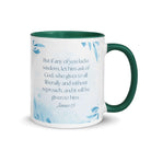 James 1:5 Bible Verse, lacks wisdom White Ceramic Mug with Color Inside