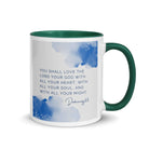 Deuteronomy 6:5 Bible Verse, your God White Ceramic Mug with Color Inside