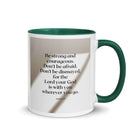 Joshua 1:9 Bible Verse, for the Lord White Ceramic Mug with Color Inside