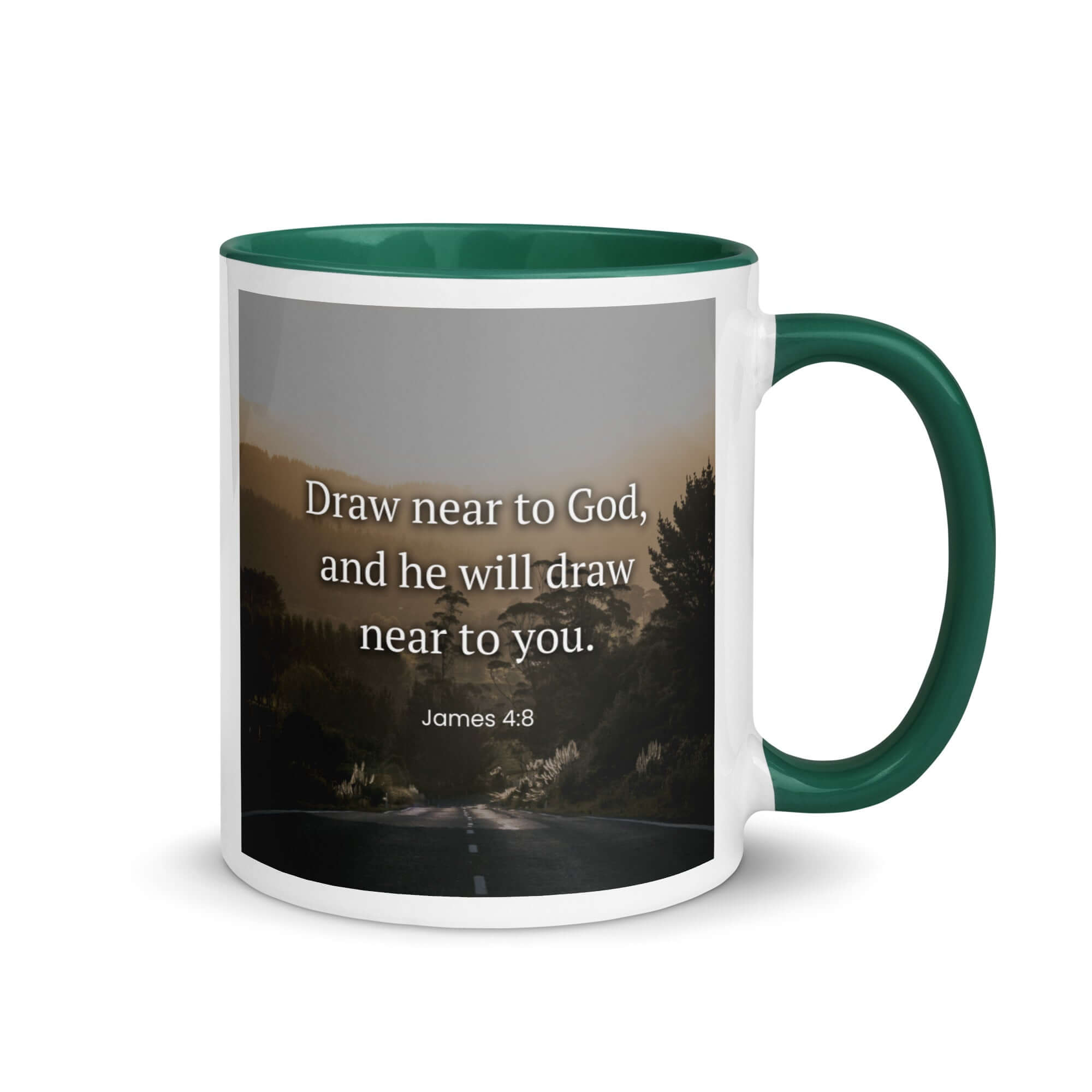 James 4:8 Bible Verse, Cleanse your White Ceramic Mug with Color Inside