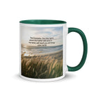 John 14:26 Bible Verse in my name White Ceramic Mug with Color Inside Dark green 11 oz