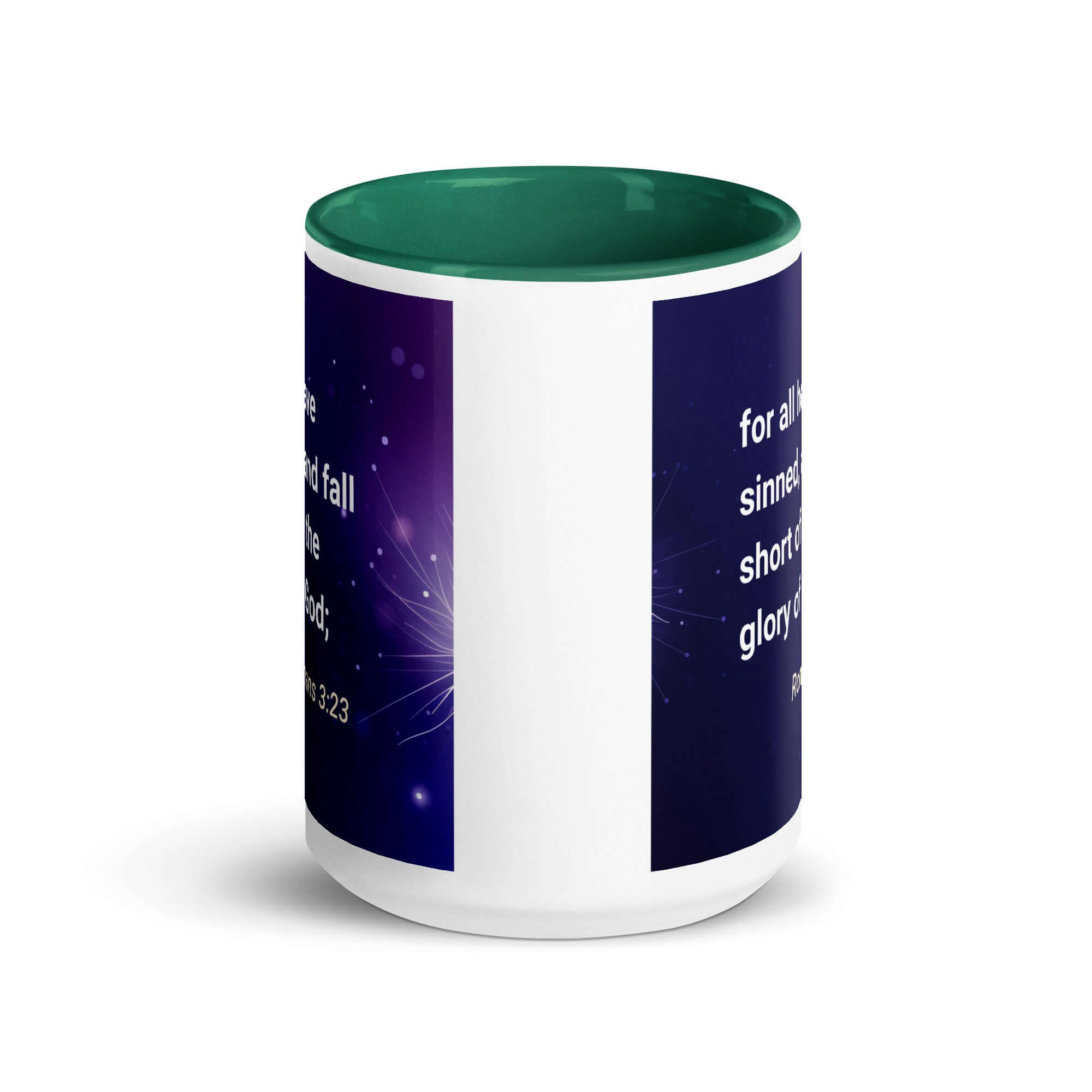 Romans 3:23 - Bible Verse, all have sinned White Ceramic Mug with Color Inside