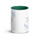 1 Chronicles 16:34 Bible Verse, to the Lord White Ceramic Mug with Color Inside