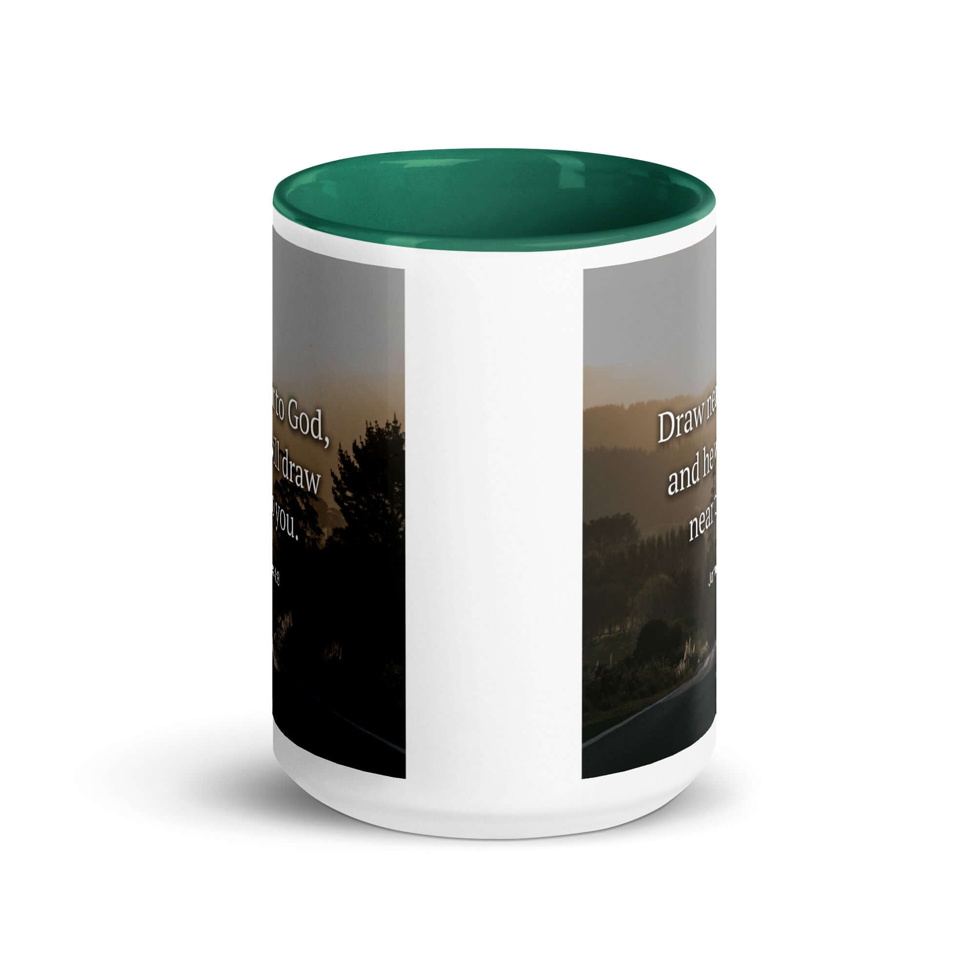 James 4:8 Bible Verse, Cleanse your White Ceramic Mug with Color Inside