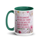 Romans 5:8 - Bible Verse, Christ Died for Us Mug Color Inside