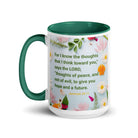 Jer 29:11 - Bible Verse, to give you hope White Ceramic Mug with Color Inside