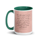 Revelation 21:4 Bible Verse, their eyes White Ceramic Mug with Color Inside