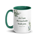 Exodus 15:26 Bible Verse, Gods voice White Ceramic Mug with Color Inside