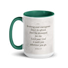 Joshua 1:9 Bible Verse, Be strong White Ceramic Mug with Color Inside