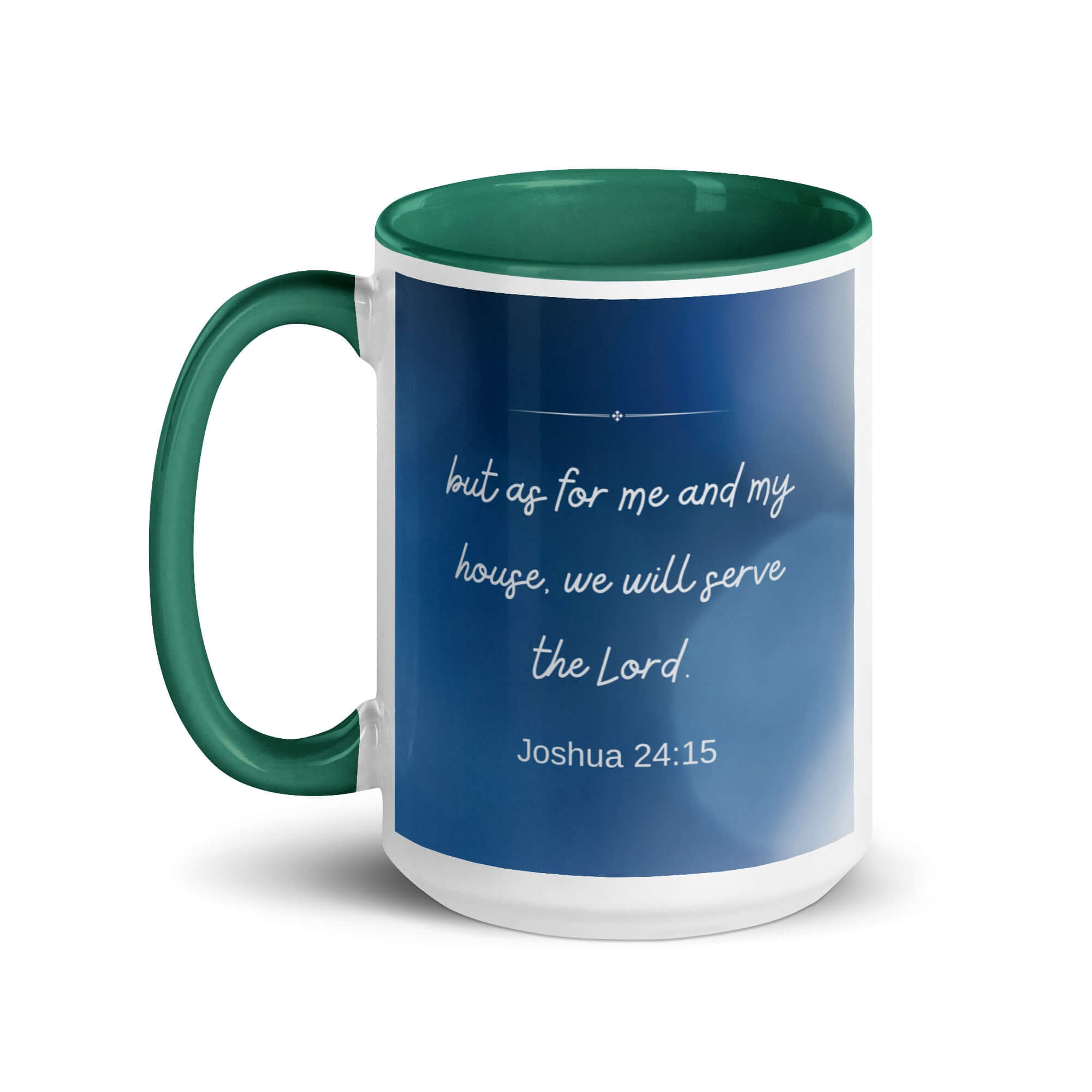 Joshua 24:15 Bible Verse, choose today White Ceramic Mug with Color Inside