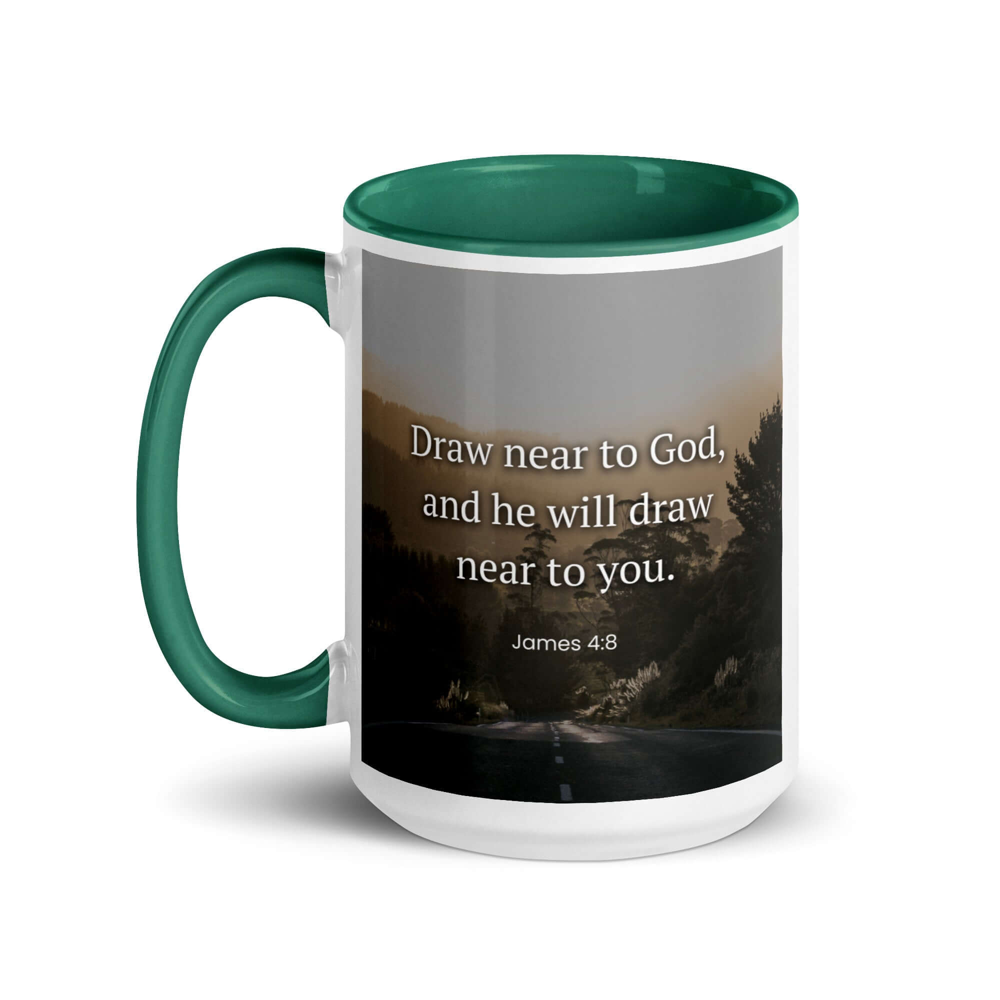 James 4:8 Bible Verse, Cleanse your White Ceramic Mug with Color Inside