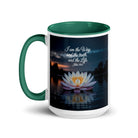 John 14:6 Bible Verse The Father White Ceramic Mug with Color Inside