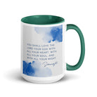 Deuteronomy 6:5 Bible Verse, your God White Ceramic Mug with Color Inside