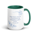 1 Chronicles 16:34 Bible Verse, to the Lord White Ceramic Mug with Color Inside