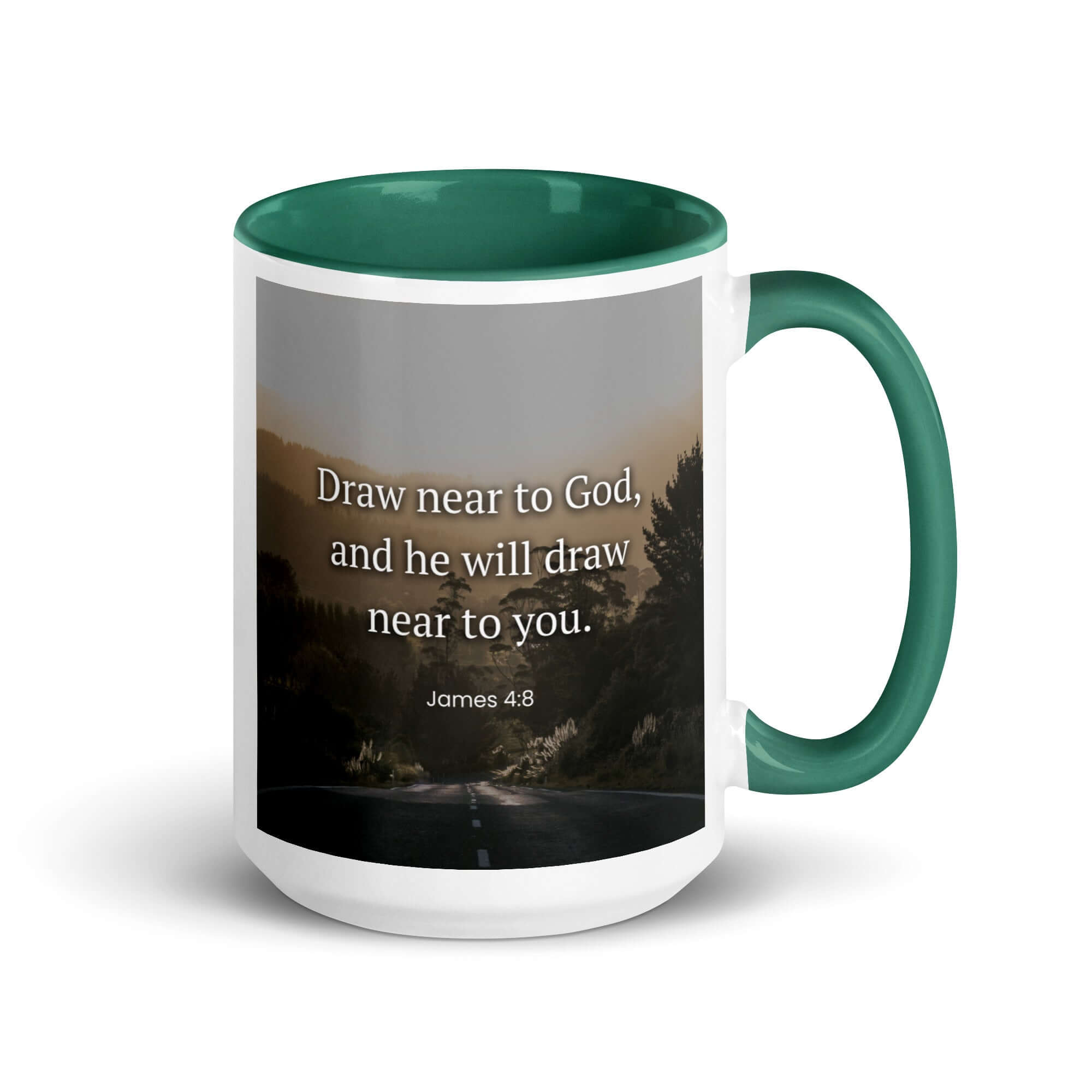 James 4:8 Bible Verse, Cleanse your White Ceramic Mug with Color Inside